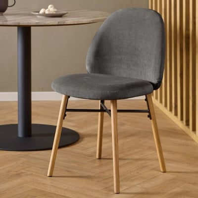 Chaise de salle à manger Sophia - 54x46x82,5cm - tissu gris foncé