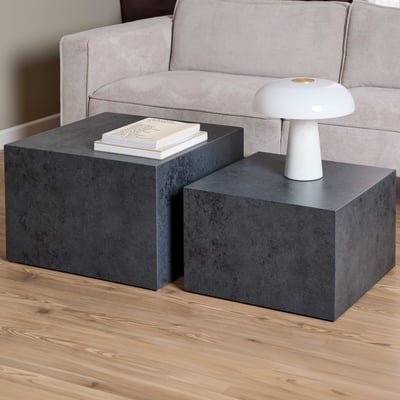 Tables basses carrées Dice - lot de 2 - anthracite