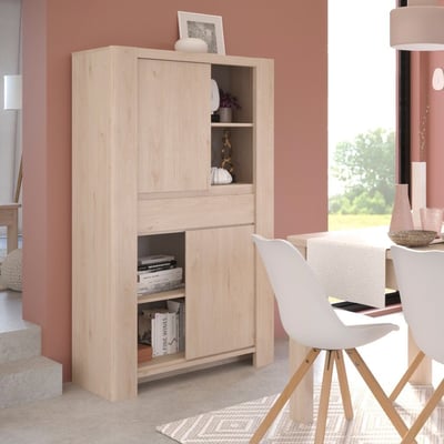 Vaisselier Porto 90cm à 2 portes & 1 tiroir - chêne Jackson