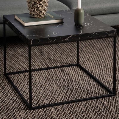 Table basse Barossa - 60x60x45cm - marbre noir