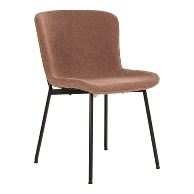 Chaise de salle à manger Maceda Rust Bouclé avec pieds noirs Chaise de salle à manger Maceda Rust Bouclé avec pieds noirs
