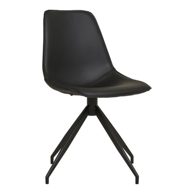Chaise de salle à manger pivotante Monaco - PU noir et acier Chaise de salle à manger pivotante Monaco - PU noir et acier