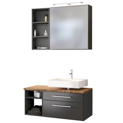 Ensemble salle de bains Dasa 5 droite - graphite/gris mat Ensemble salle de bains Dasa 5 droite - graphite/gris mat