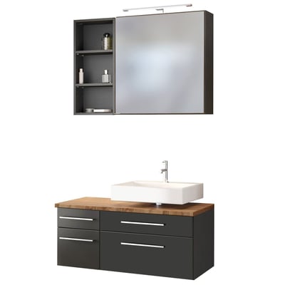 Ensemble salle de bains Dasa 7 droite - graphite/gris mat Ensemble salle de bains Dasa 7 droite - graphite/gris mat