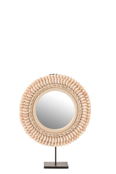 Miroir sur pied mona coquillages rose clair large