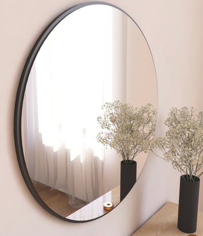 Ozze Miroir | Ø60cm | 100% MDF | Noir