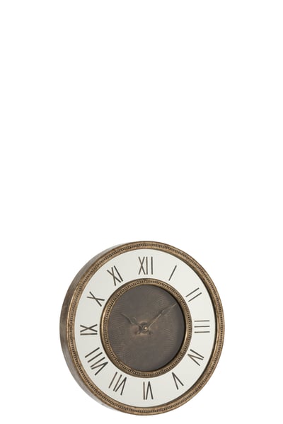Horloge chiffres romains miroir mdf antique or small