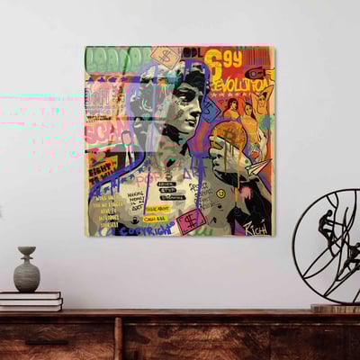 Bozeman Tableau décoratif en verre trempé | 100 % verre trempé | 50 x 50 cm