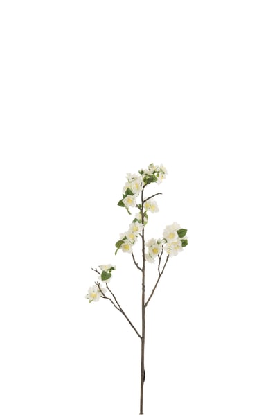 Fleur bourgeon branche plastique blanc/marron small