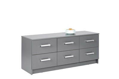 Commode Eden 122cm 6 tiroirs - gris graphite Commode Eden 122cm 6 tiroirs - gris graphite