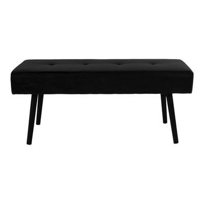 Banc Skiby en velours noir - 100x35x44 cm Banc Skiby en velours noir - 100x35x44 cm