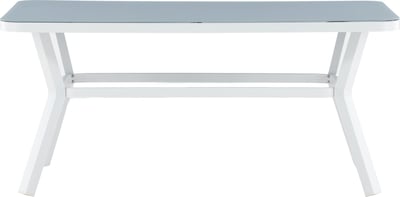 TABLE DE SALLE À MANGER VIRYA - ALUMINIUM BLANC / VERRE GRIS - PETITE TABLE