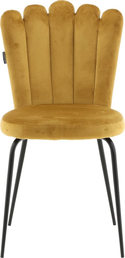 Chaise de salle à manger Limhamn Venture Design - Velours jaune - 54x83x45 cm