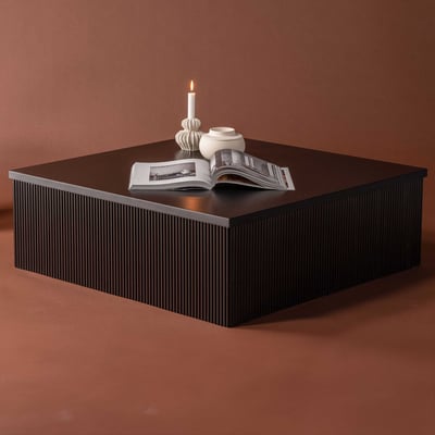 Table basse Lenox - MDF noir - 90x90x30 cm