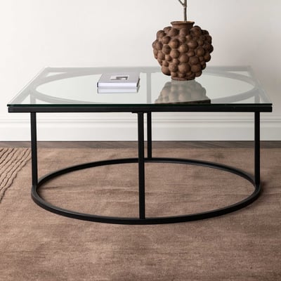 TABLE DE CANAPÉ SKANÖR - NOIR / VERRE CLAIR