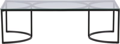 Table basse Skanör Venture Design - verre transparent et acier noir - 140x70 cm