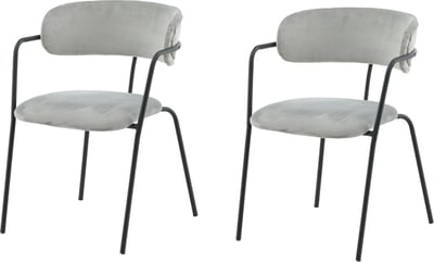 Fauteuil Arrow Venture Design - Velours gris et pieds noirs - 61x79x58 cm