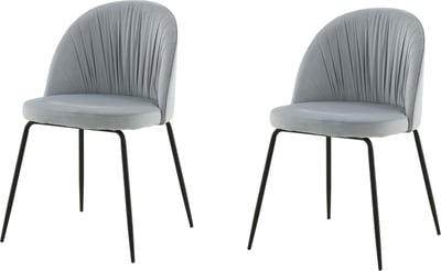 Chaise de salle à manger Wrinkles Venture Design - Velours gris - 50x49x80 cm