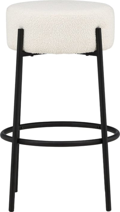 Tabouret de bar Tucson Venture Design - Bouclé Acier - Ø 41 H 70 cm - Blanc Noir