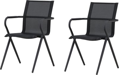 Chaise de salle à manger Alina Venture Design - Aluminium noir et Textilene noir