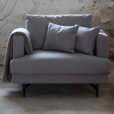 Fauteuil Sofia - Polyester - 92x104x82 cm - Gris