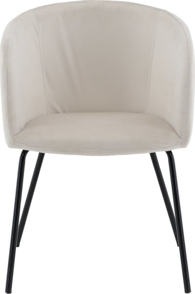 Chaise de salle à manger Berit Venture Design - Velours Beige - 55x78x55 cm