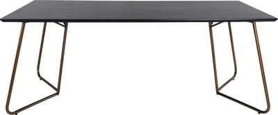 TABLE DE SALLE À MANGER PETRA - CUIVRE VIEILLI / PLACAGE NOIR