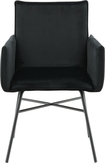 Chaise de salle à manger Petra Venture Design - Velours noir - 60x87x57 cm