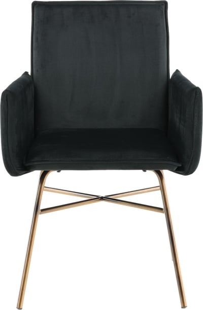 Chaise Petra Venture Design - Velours noir et métal cuivre - 60x87x57 cm