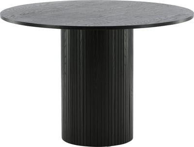 TABLE DE SALLE À MANGER RONDE BIANCA - NOIRE / PLACAGE NOIR