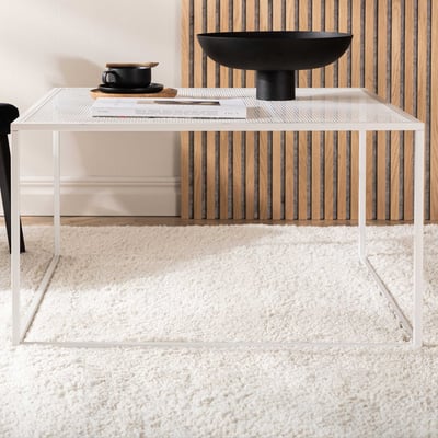 Table basse Netz en acier blanc 80x80 cm