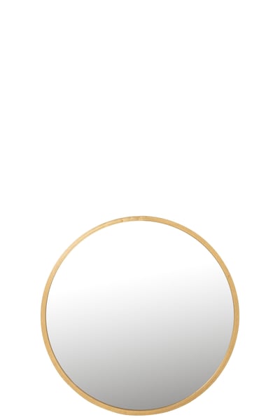 Miroir mona rond metal/verre or large