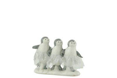 Pingouin 3 parties resine blanc/gris Pingouin 3 parties resine blanc/gris