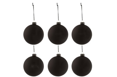 Boite de 6 boules de noel tableau noir verre noir small