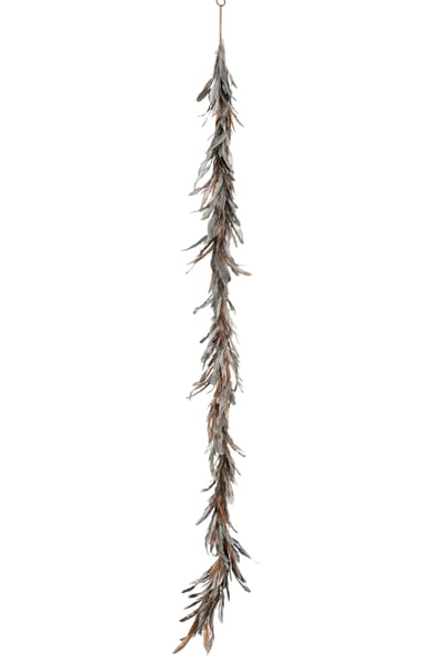 Guirlande decorative plumes argent