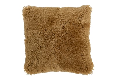 Coussin carre peau de mouton ocre