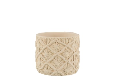 Cachepot ibiza ciment blanc medium