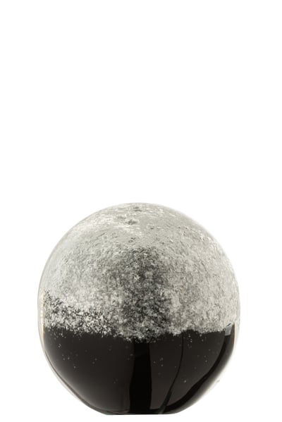 Presse-papier couches verre noir/argent large