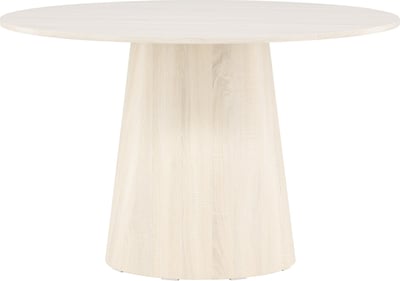 Table à manger ronde Lanzo Venture Design - MDF blanchi Ø 120 cm