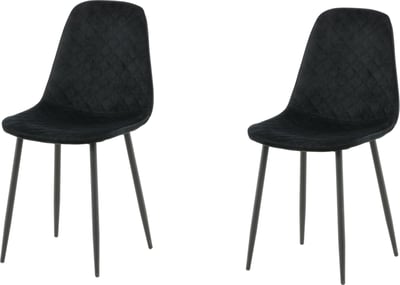 Chaise de salle à manger Polar Diamond Venture Design - Velours noir - 53x46x88 cm