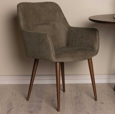 Chaise de salle à manger Tomorrow - Acier et tissu marron - 64x58x87 cm