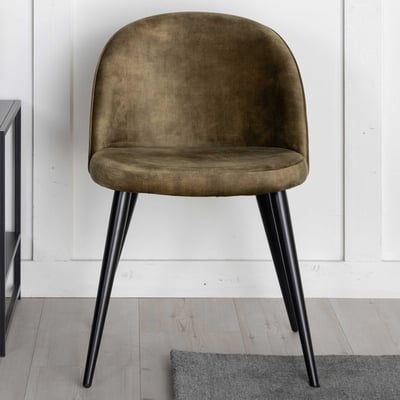 Chaise de salle à manger Velvet - Velours vert poudré - 55x50x77 cm