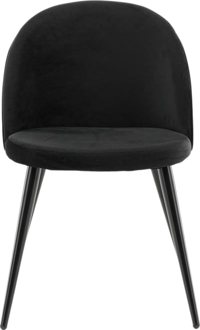 Chaise de salle à manger Velvet Venture Design - Velours noir - 56,5x76x49 cm
