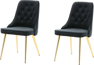 VELVET LYX MATSTOL 2-PACK - MATT MÄSSING / SVART SAMMET