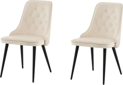 Chaise de salle à manger Velvet Deluxe Venture Design - Velours beige - 66x50x89 cm