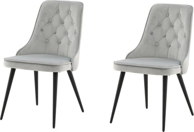Chaise de salle à manger Velvet Deluxe Venture Design - Velours gris clair - 66x89x50 cm