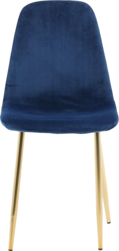 Chaise de salle à manger Polar Venture Design - Velours bleu - 53x88x46 cm
