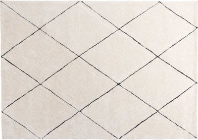 Tapis de salon Patrik Venture Design - Polyester - 230x160 cm - Blanc/Noir