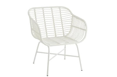 Chaise d'exterieur rachelle metal/plastique blanc
