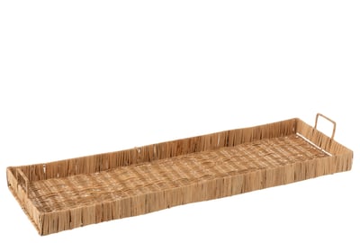 Plateau long rectangulaire rotin naturel Plateau long rectangulaire rotin naturel